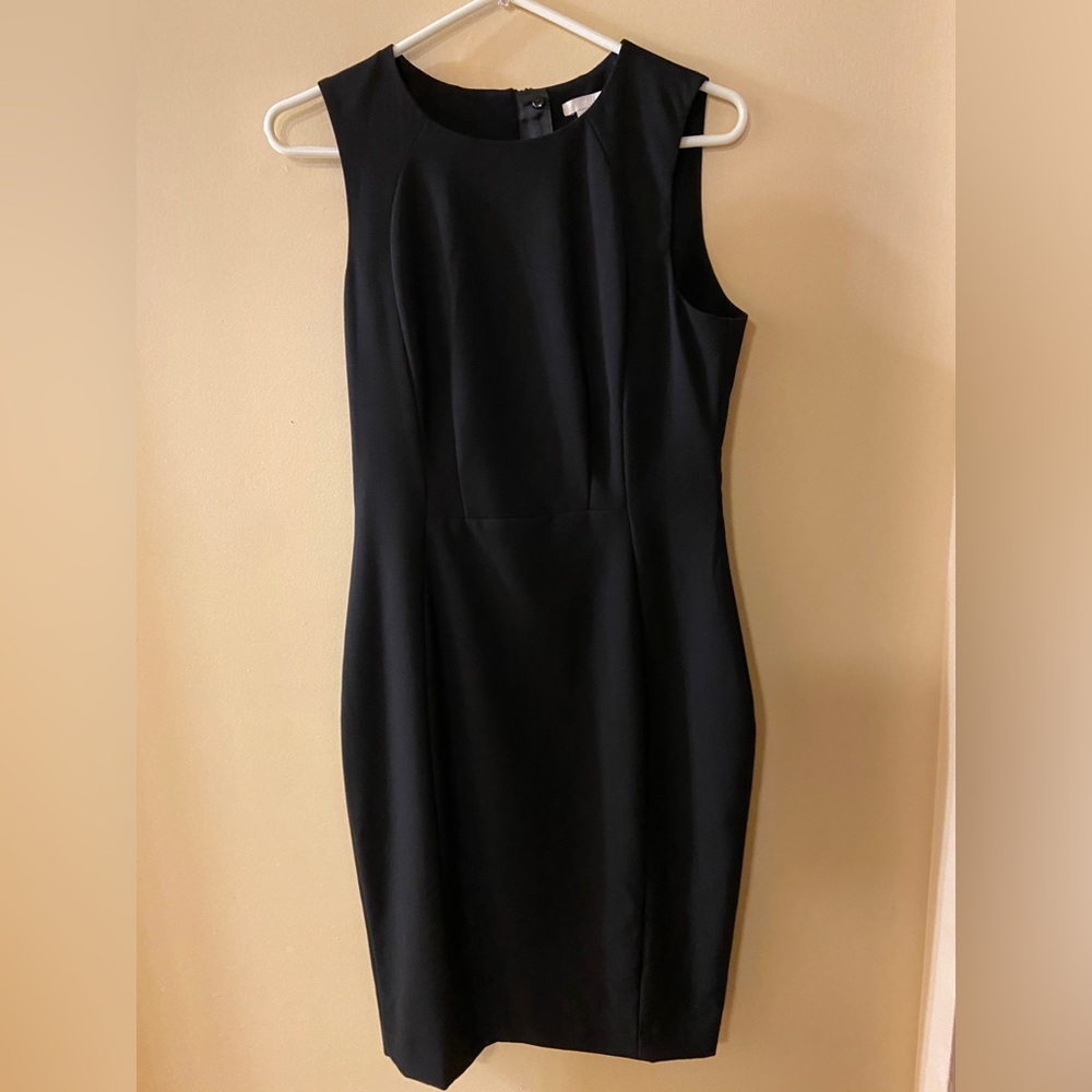 H&M black sleeveless pencil midi dress - size 10